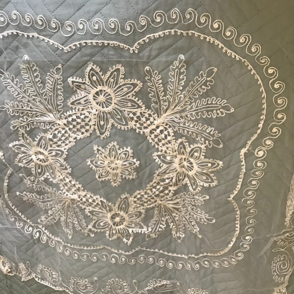 White 3D Embroidered Flower Pillowcase Cushion Covers